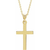 14K Yellow Cross 18" Necklace